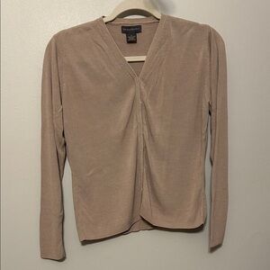 Banana Republic Minimalist Taupe Silk Cardigan
